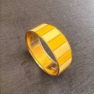 J Crew Enamel Metal Yellow and Gold Bangle Bracelet
